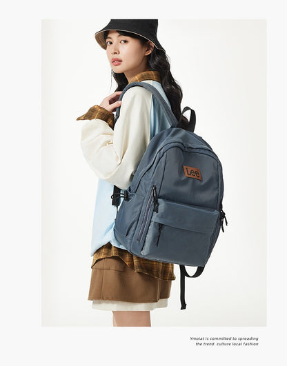 Mochila Leve LEE para Notebook 16 Polegadas Feminina Masculina Oxford, Bolsa Escolar de Ensino Médio de Grande Capacidade, Mochila de Estudante Universitário Adolescente