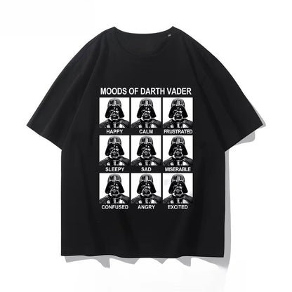 Planet Cotton T-Shirt Darth Vader Force Lightsaber Short Sleeve Casual Half Sleeve Sports Popular Short Sleeve Wars Popular Top