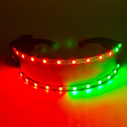 Cyberpunk Futuristic Luminous Glasses Rave Cyber light up Goggles LED glowing visor glasses for EDM music show props