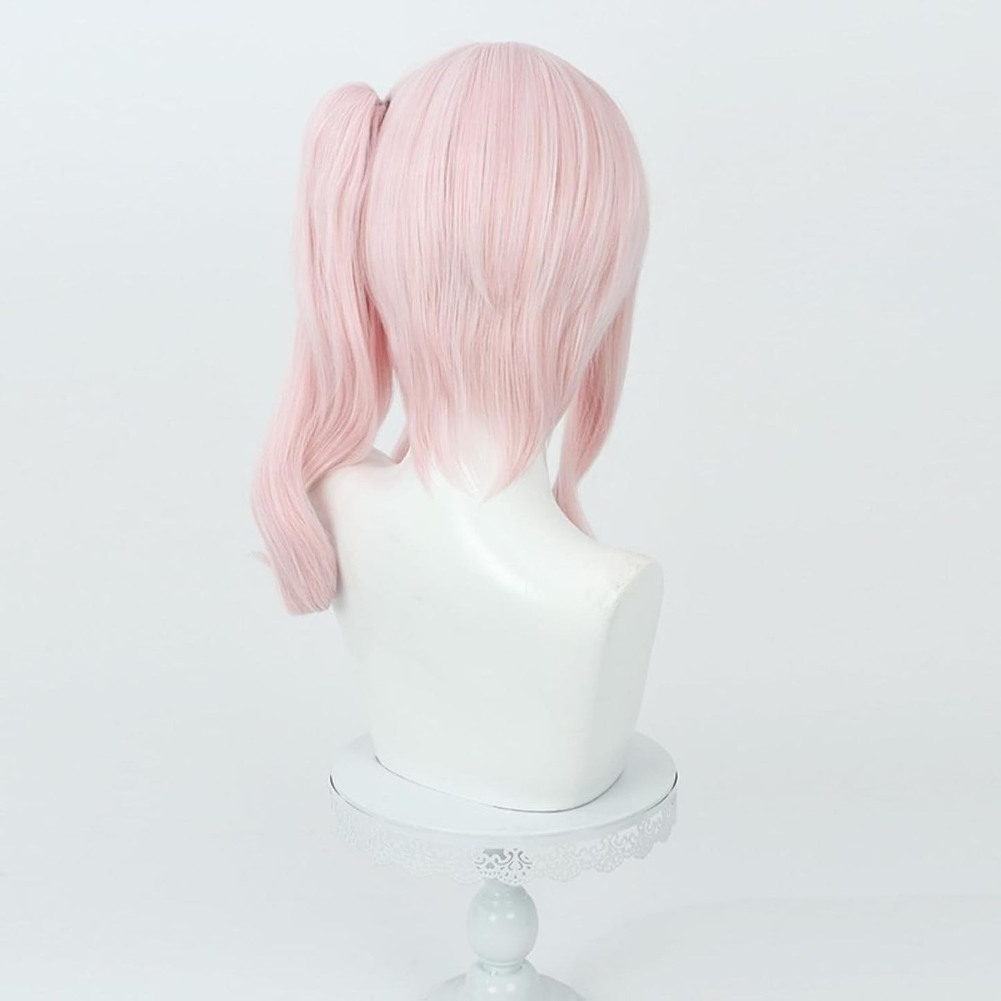 Cute Pink Ponytail Wig Akiyama Mizuki Anime Cosplay Long Curly Hair Wigs with Bangs Heat Resistant Synthetic Wigs