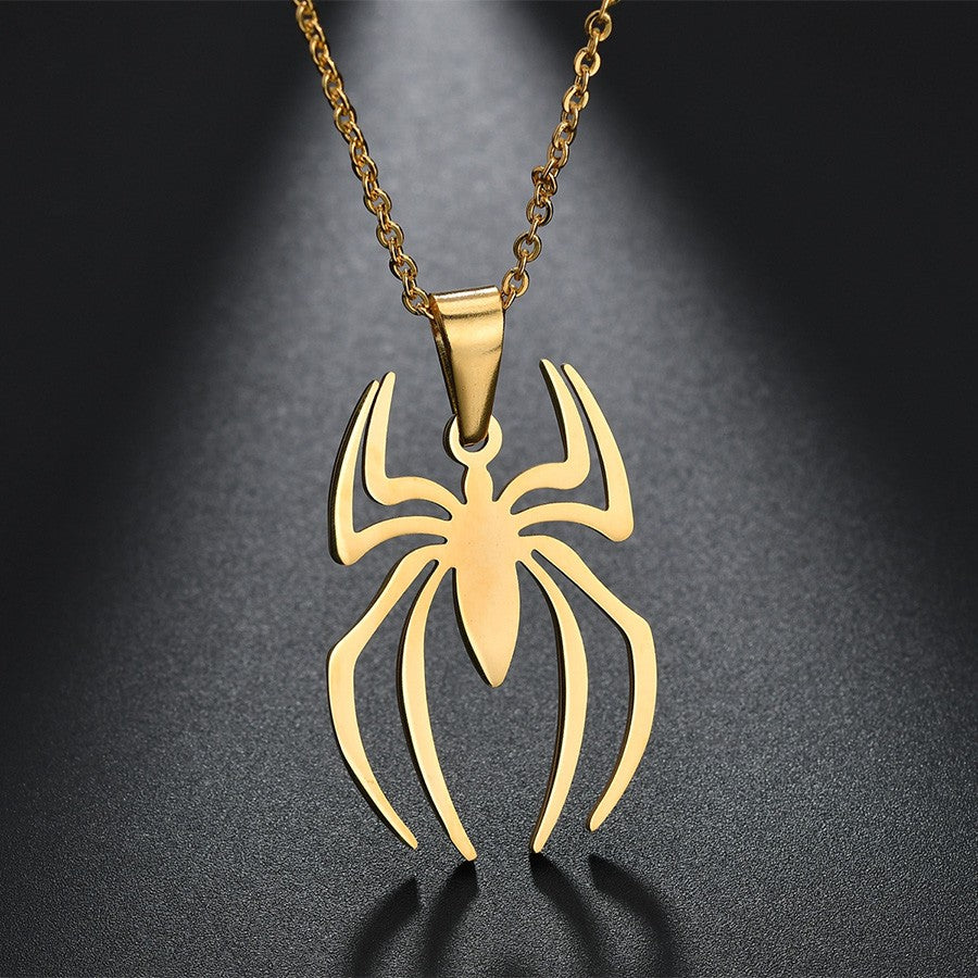1 New Product Stainless Steel Spider Pendant Fashion Men'S Titanium Steel Jewelry Spider Necklace