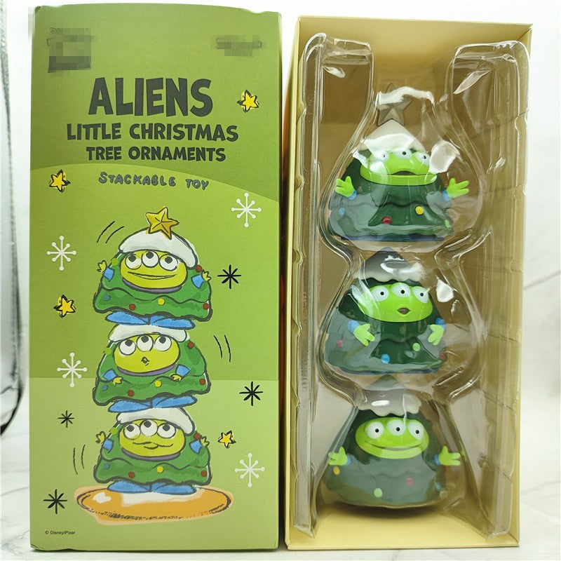 3 pçs/conjunto Enfeites de Natal Toy Story Alienígenas Decoração Fofa Bonecos de Ação 6-7cm
