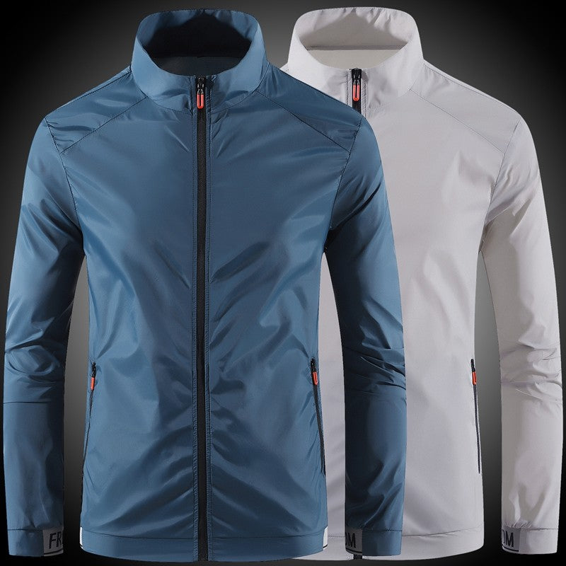 Men's sun protection clothes for summer ultra-thin breathable ice silk trendy fashion UV resistant air conditioning jacket jacke