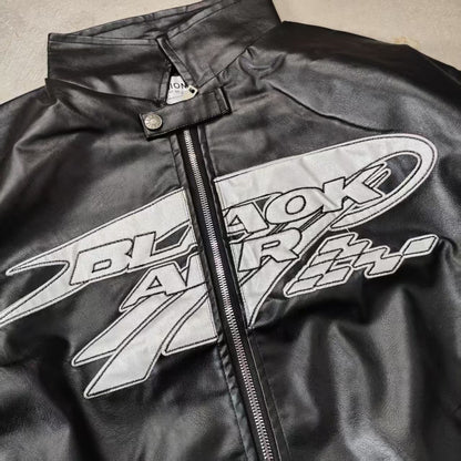 New Motorcycle Leather Jacket Men Bomber Pilot Retro Loose Pu Short Coat Fashion Casual Streetwear Multi Pocket Trend Outwear