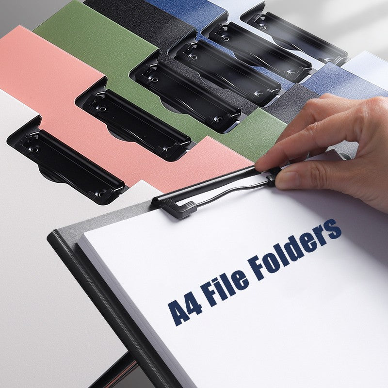 A4 File Folders Clipboard Double Clip Clip Board 100 Sheets Office Documents Organizer Writing Pad Paper Storage School Supplies