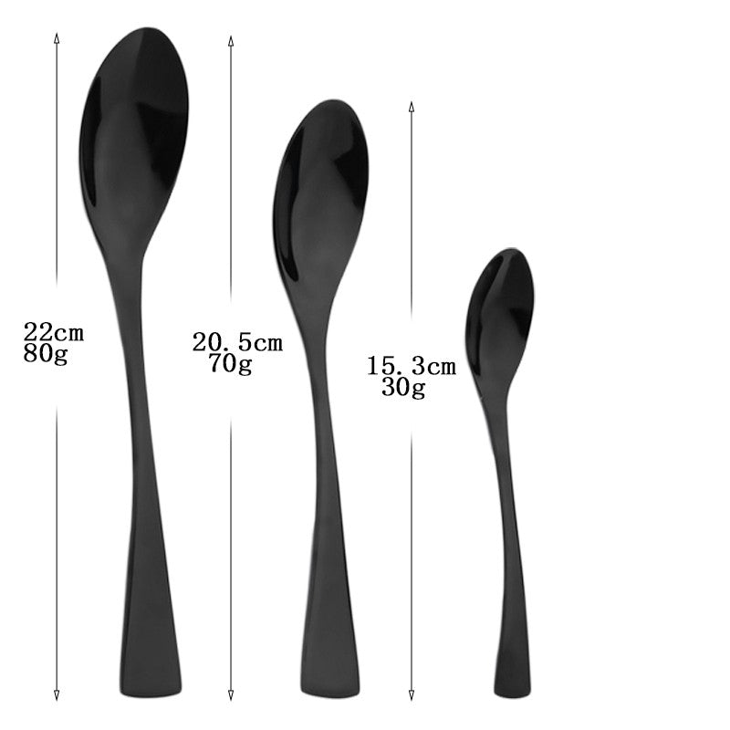 6Pcs Black Cutlery 304 Stainless Steel Dinnerware Set Steak Knife Silverware Creative Dinner Set Mirror Luxury Steak Knife Forks