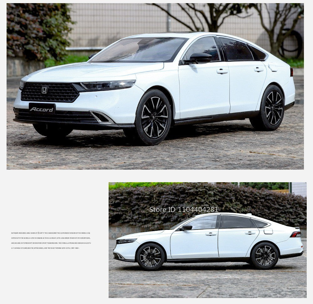 1:18 HONDA Accord Liga Miniatura Modelo Diecast Brinquedo Porta Aberta Som Luz Puxar para Trás Direção Roda Dianteira Presente de Aniversário Clássico