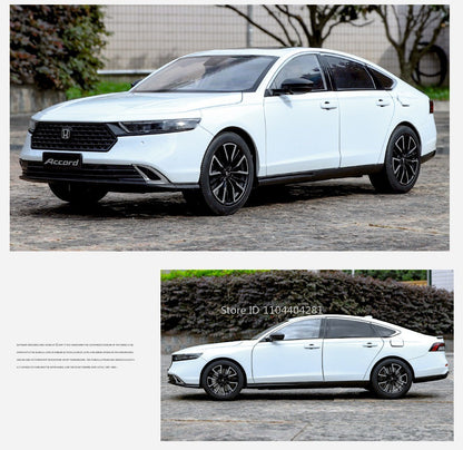 1:18 HONDA Accord Liga Miniatura Modelo Diecast Brinquedo Porta Aberta Som Luz Puxar para Trás Direção Roda Dianteira Presente de Aniversário Clássico