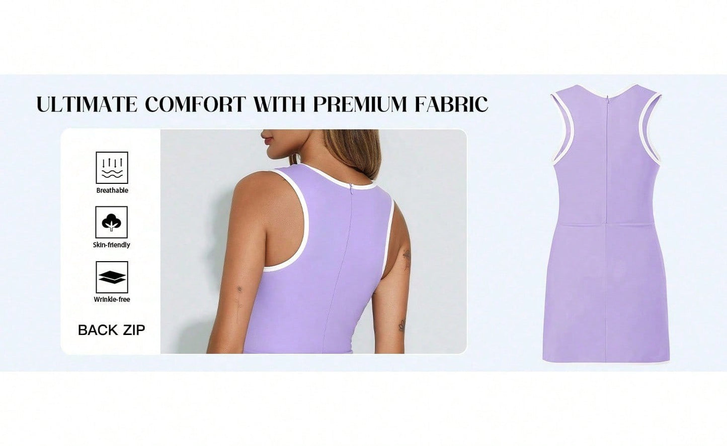 Women's Tennis Dress With Built-In Shorts & Pockets, Sleeveless Athletic Mini Dress With Bra, Golf Sports Dress