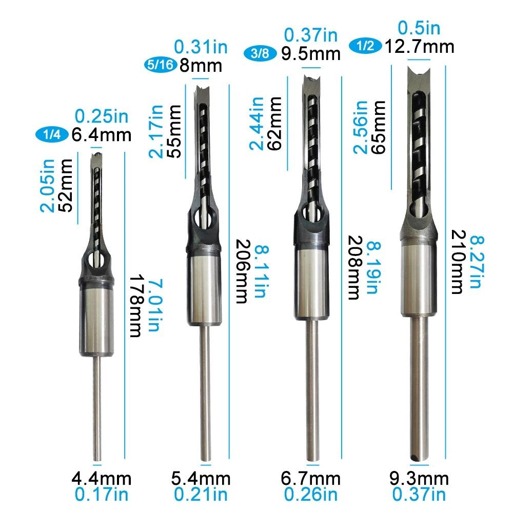 Broca para Marcenaria Sistema Britânico Furo Quadrado DIY Broca para Furo Quadrado Máquina de Fazer Espiga Acessórios para Ferramentas Elétricas