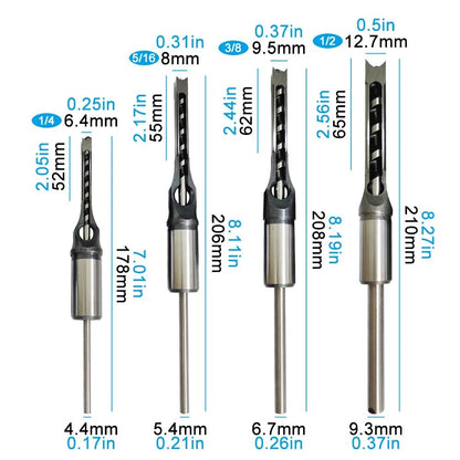 Broca para Marcenaria Sistema Britânico Furo Quadrado DIY Broca para Furo Quadrado Máquina de Fazer Espiga Acessórios para Ferramentas Elétricas