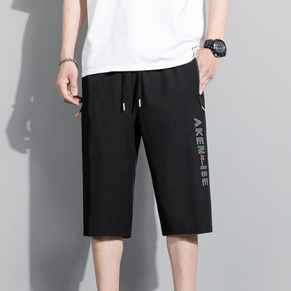 New Fashion Sports Shorts Men Elastic Waist Shorts Male Breathable Quick Dry Comfortable Men's Short Pants Men Bottom Black XXXL