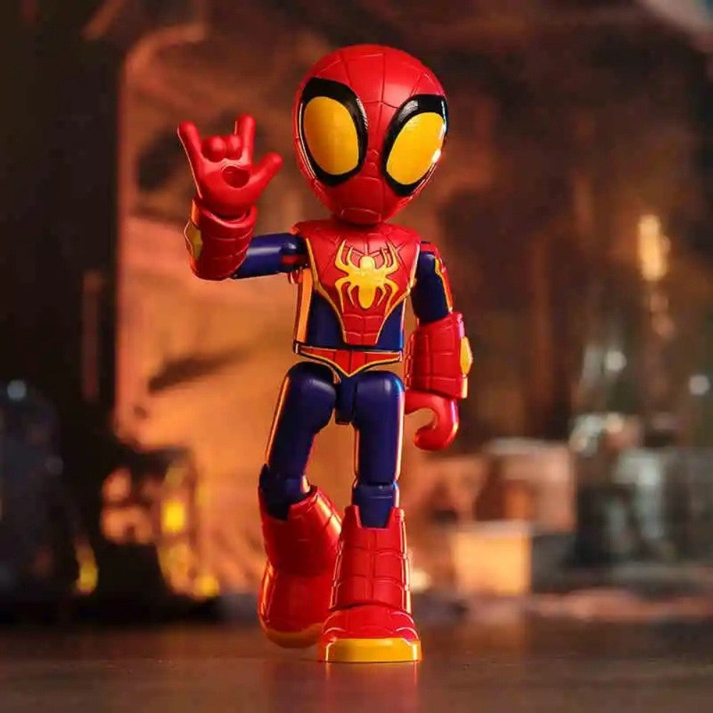 Em estoque, Blokees Genuínos Marvel Spidey Amazing Friend Homem-Aranha Miles Homem-Formiga Boneco Anime Action Figure Colecionáveis Brinquedos Modelo