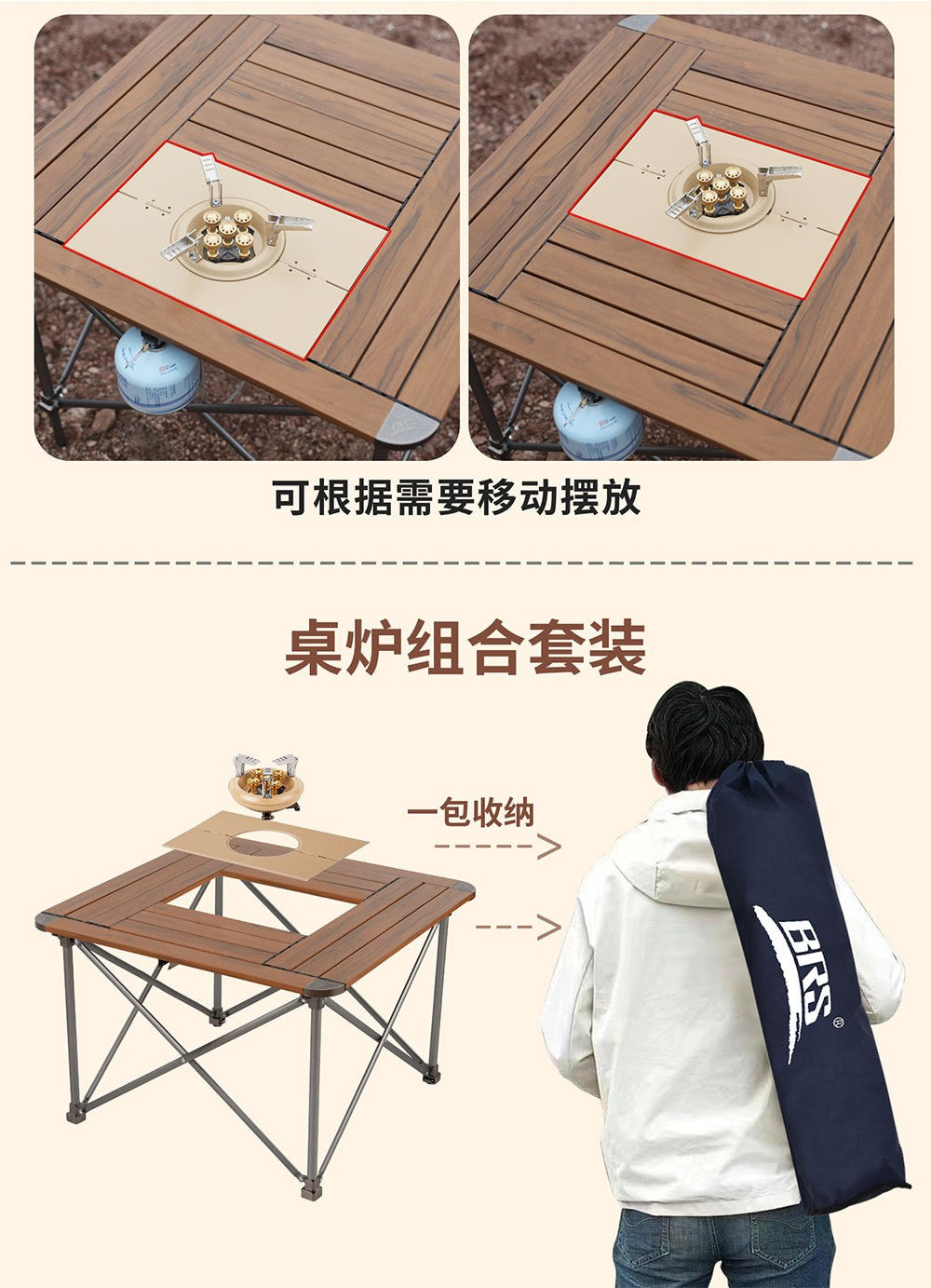 BRS-201A Five-core Fire Stove, Cassette Butane Liquefaction Portable High-power Gas Stove with Electronic Igniter Split Cooktops