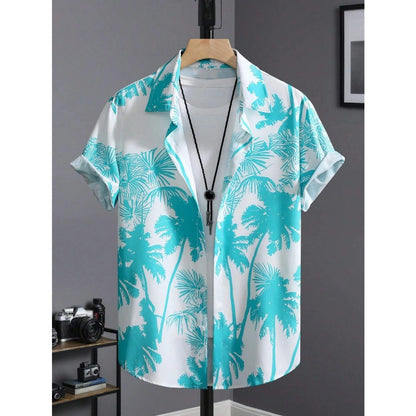 Hawaiian Shirt Man Print Casual Thin Beach Slim Fashion Shirt High Quality Luxury Black Social Vintage Funny Oversized Clothes