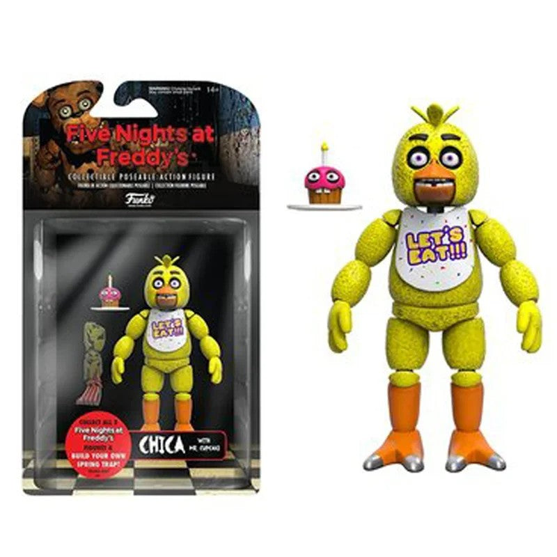 Figuras FNAF de 14cm Nightmare Freddy Bonnie Foxy Chica Boneco Articulado Blacklight Freddy Frostbe Coleção de Brinquedos