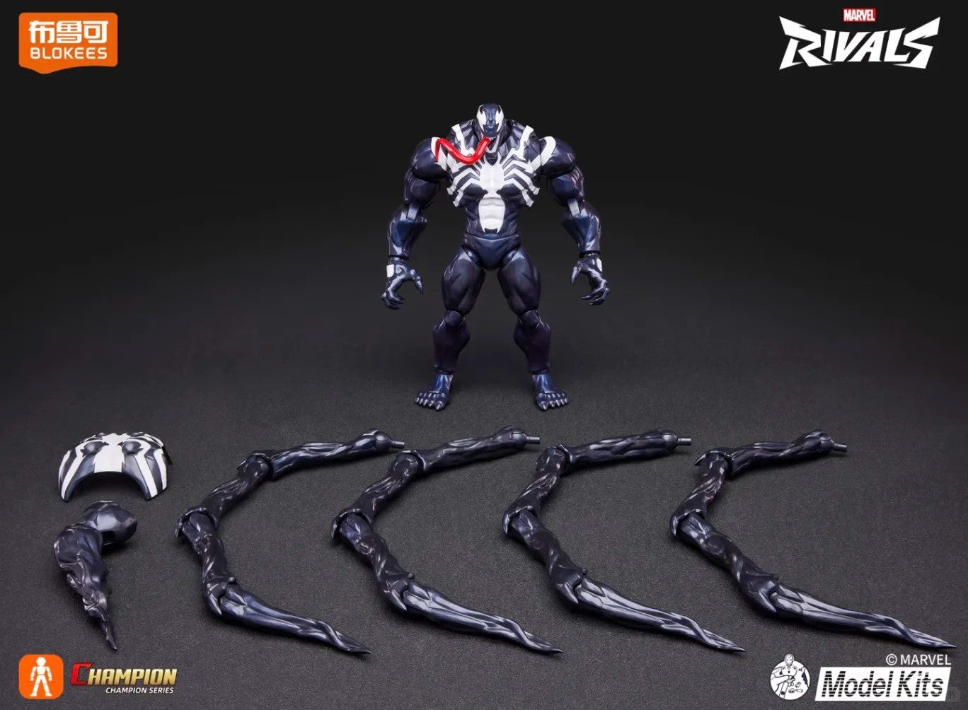 Novas Figuras de Ação de Anime Blokees Homem-Aranha Venom Marvel Rivals Champion Class Kit de Modelo Marvel Brinquedos de Presente de Figura de Ação Montável