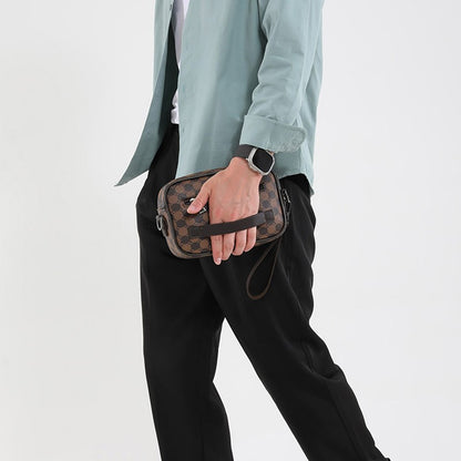 Casual Lightweight Business Shoulder Bags for Men PU Leather Messenger Bag Comfortable Wide Strap Crossbody Bags Designer Male