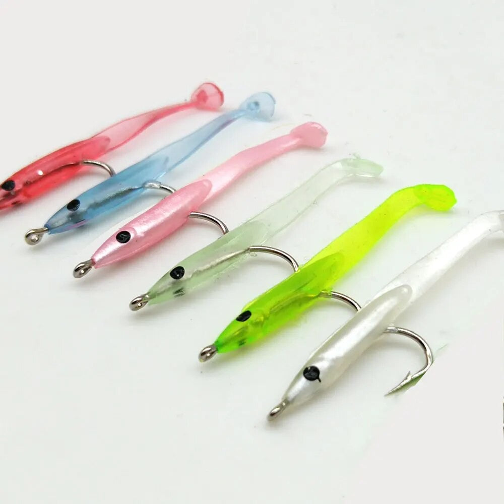 SUNMILE 30 unidades de isca de pesca macia de enguia 35 mm Equipamento de pesca Wobblers Iscas de peixe Carpa Leurre Souple Iscas macias
