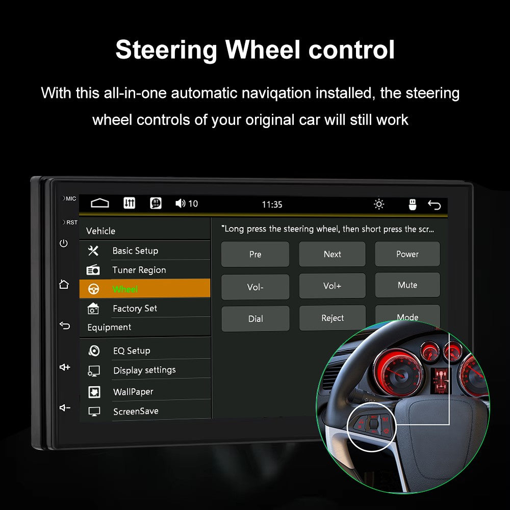 ESSGOO Universal 7 Inch Wire Apple Carplay Android Auto Double 2 DIN Car Stereo Radio Bluetooth  Touchscreen Mirror Link