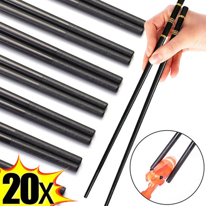 Metal Alloy Chinese Chopstick Reusable Non-slip Sushi Food Chop Sticks Japanese Korean Chopsticks Kitchen Tableware Accessories