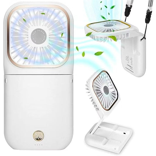 Mini Portable Folding Hanging Neck Fan With Rope/Rechargeable USB Mobile Phone Holder for Outdoor Travel