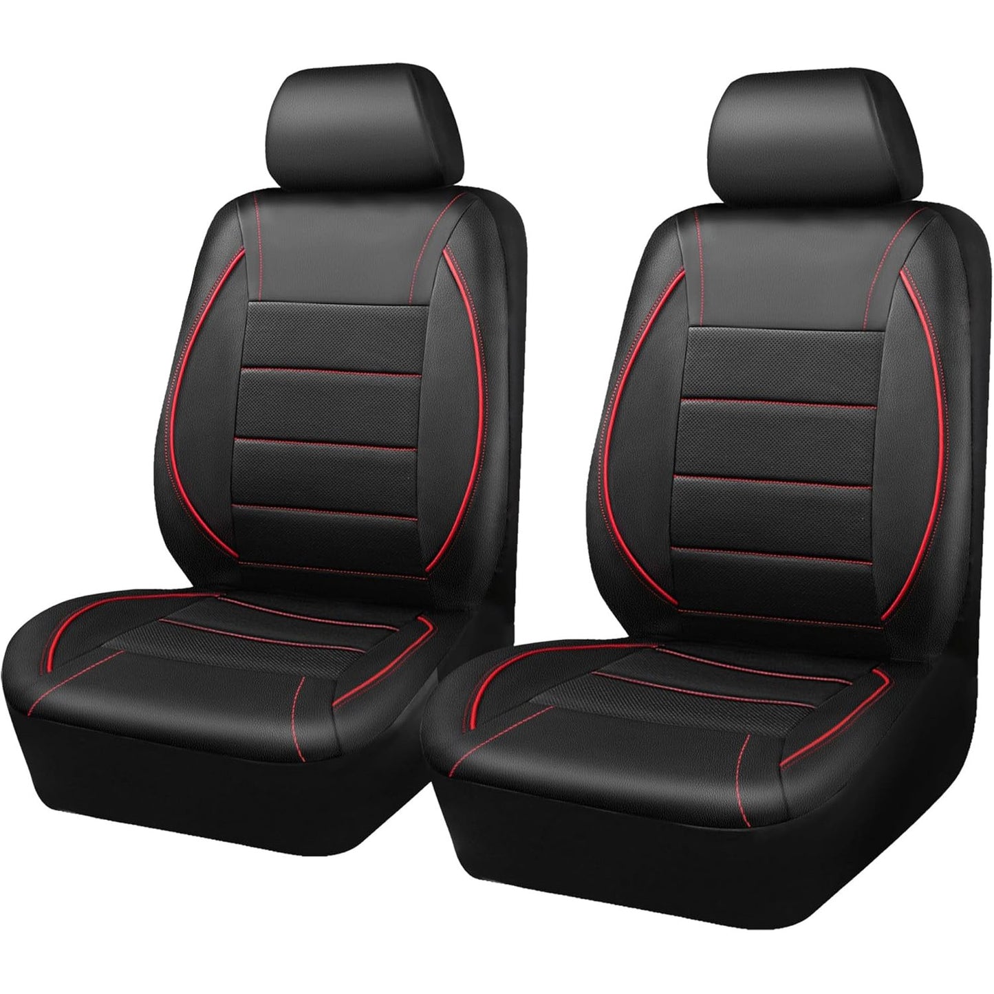 Capas de Couro Universais para Banco de Carro Vermelho Simples à Prova d'Água para 5 Assentos
