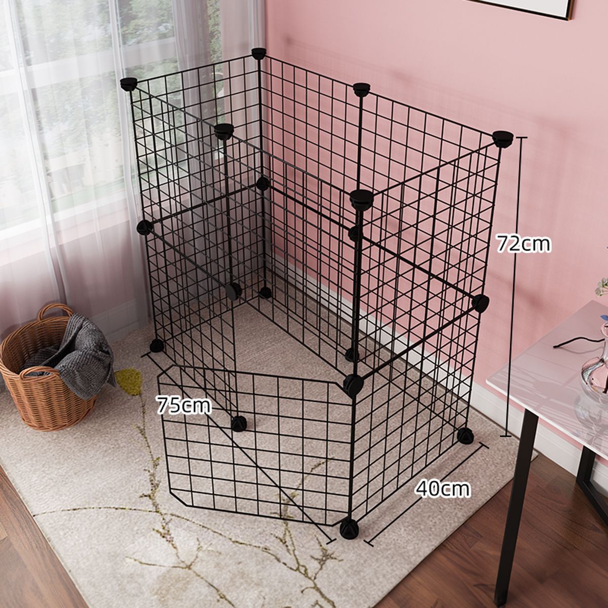Pet Fence Dog Cage Indoor Encrypted Iron Mesh Fence Cat Cage Free Splicing Rabbit Guinea Pig Chinchilla Fence