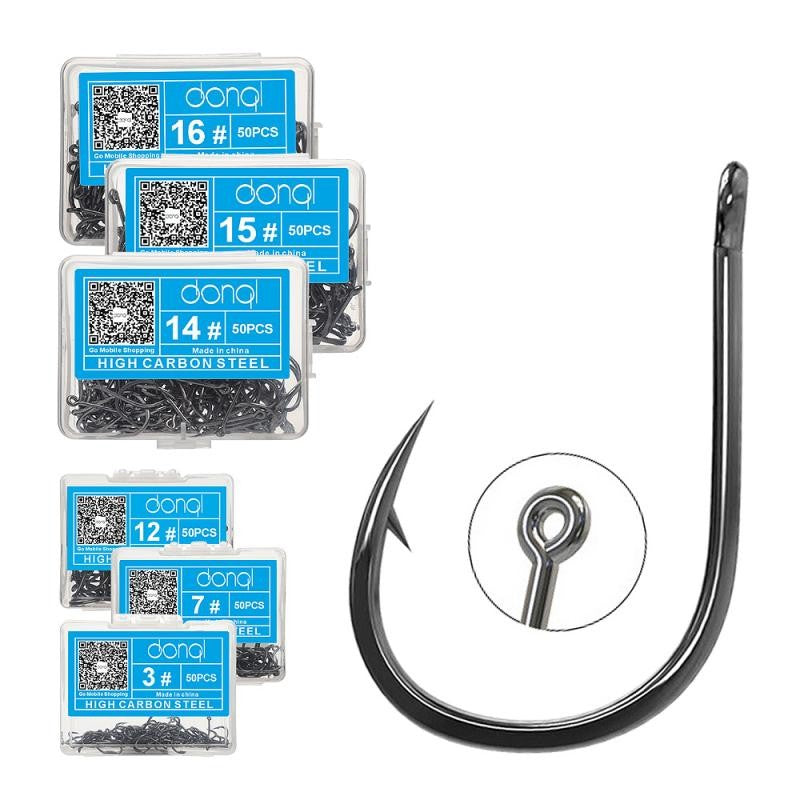 50 pçs/caixa Anzol de Pesca Círculo Anzol de Pesca Anzol de Pesca Japonês Anzol de Jig Simples Acessórios de Pesca