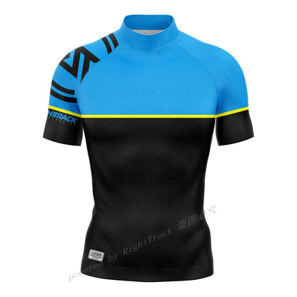 Men's Short Sleeve Surfing Shirt Nautical Diary Lycra Rashguard  For Surf Sportswear Beach Swimwear UPF50 Clothes