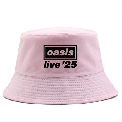 OASIS New 2025 Printed Cotton Bucket Hat Men Women Party Music Outdoor Fashion Panama Fisherman Hat Sun Beach Hat Wholesale