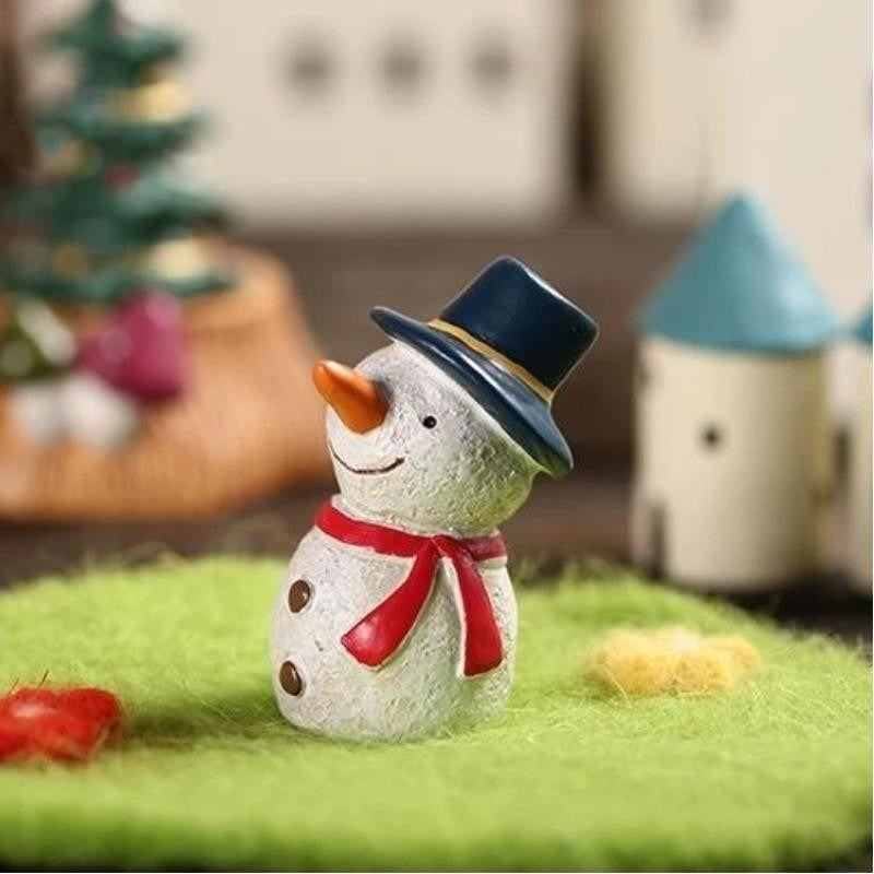 Christmas Cartoon Animal Ornaments Santa Claus Reindeer Resin Crafts Cartoon Christmas Series Crafts Home Desktop Decorations