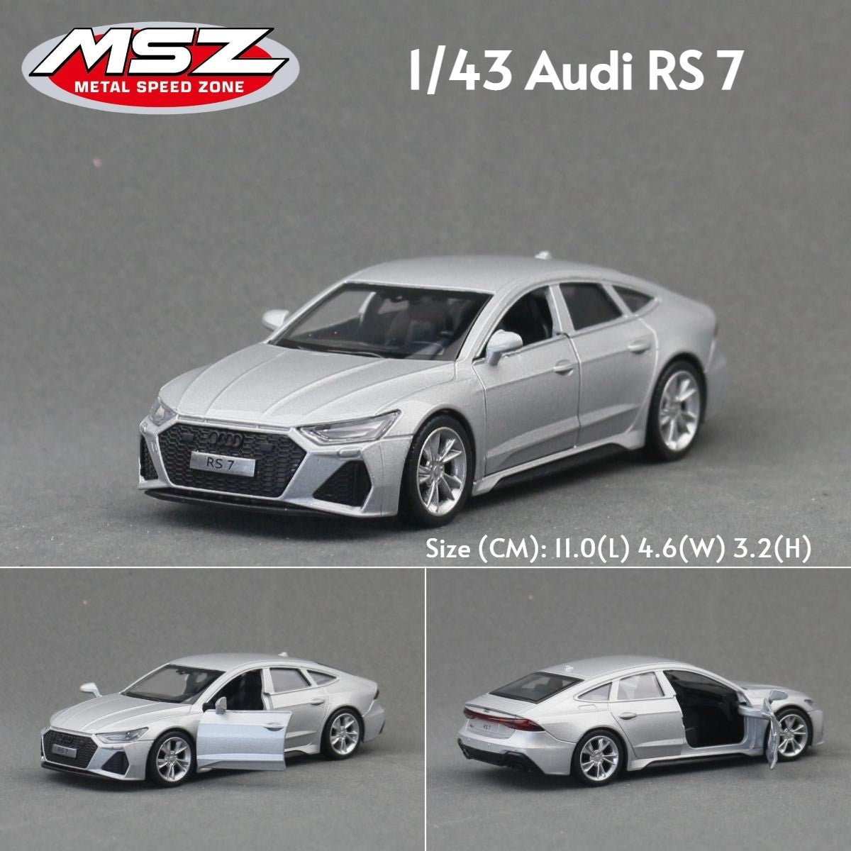 MSZ 1/43 Audi RS7 R8 RS5 Q7 Volkswagen T1 Bus Beetle Toy Car Model Diecast Metal Miniature Pull Back Collection Gift Children