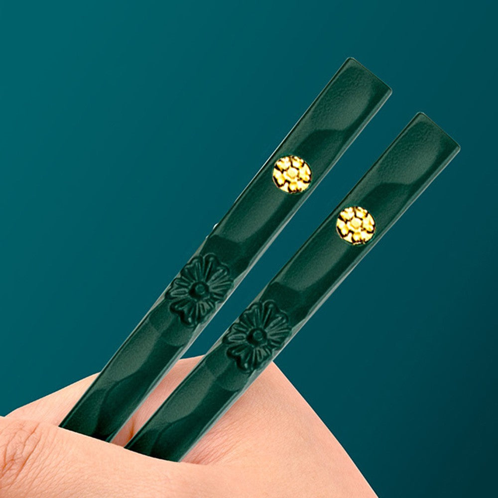 5 Pares de Hashis Japoneses Chineses para Comer Sushi Reutilizáveis de Metal Coreano Conjunto de Talheres Saudáveis