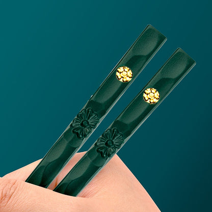 5 Pares de Hashis Japoneses Chineses para Comer Sushi Reutilizáveis de Metal Coreano Conjunto de Talheres Saudáveis