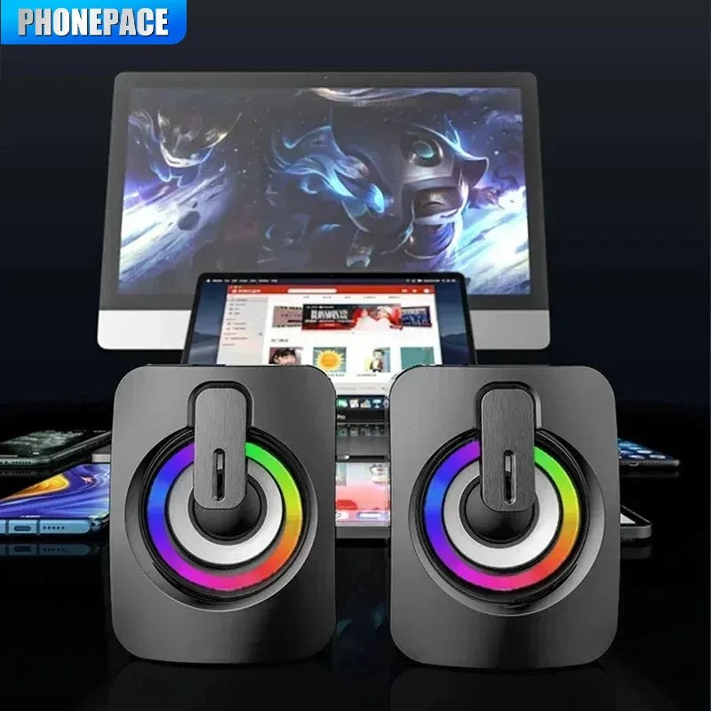 Alto-falante de computador estéreo com microfone AUX de 3,5 mm Alto-falante de PC para escritório doméstico para Macbook Desktop Notebook Computador