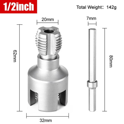 Ferramenta de Rosqueamento de Tubos DN15/20/25 Haste Hexagonal Rosca Interna Externa 1/2&3/4&1 POLEGADA Tubos de Água PPR PVC MPP Destacáveis