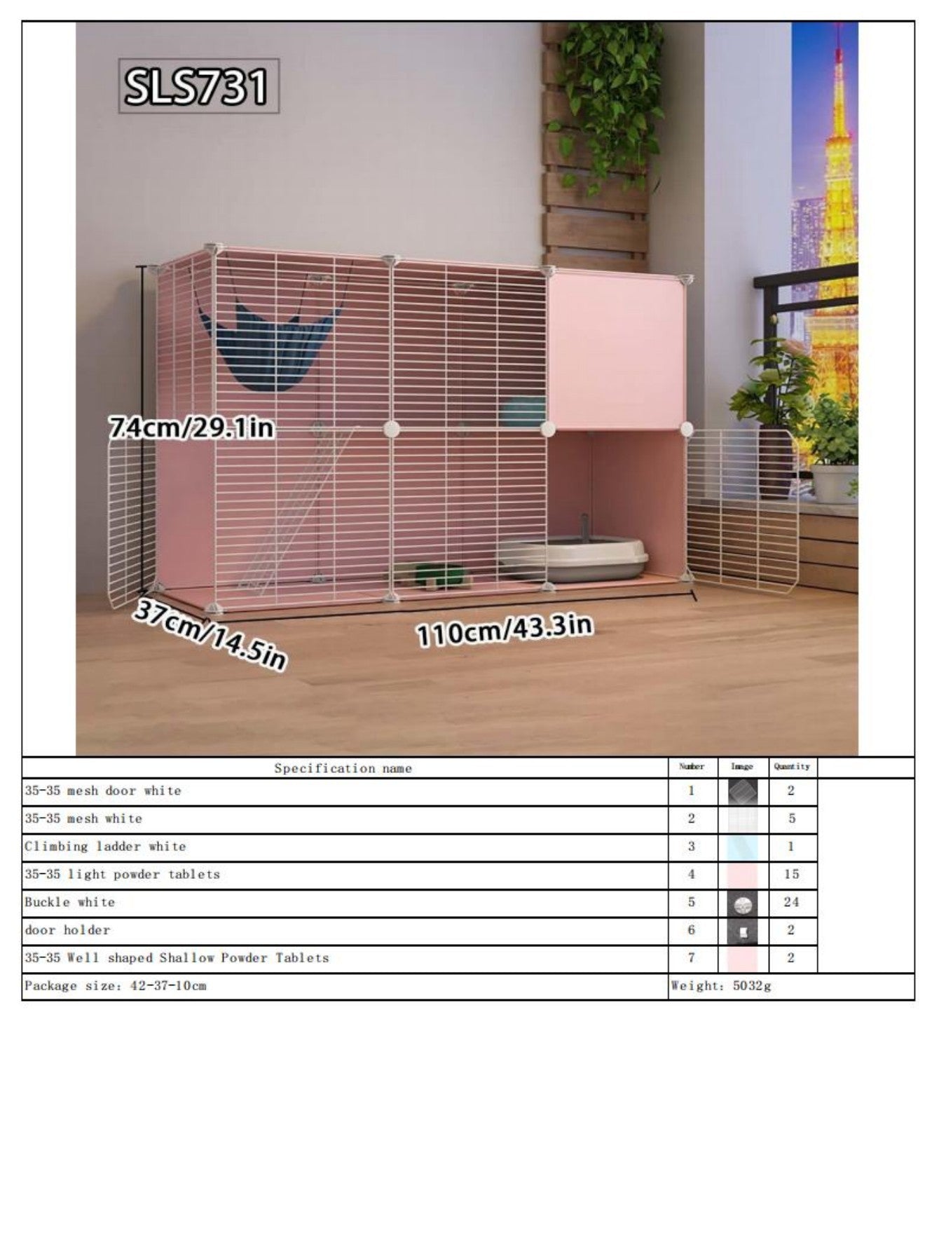 Gaiola para Gatos para Uso Doméstico, Casa para Gatos Interna com Espaço Livre, Abrigo para Gatos, Ninho para Gatos, Gaiola para Pets, Vila para Gatos Pequenos de Três Andares