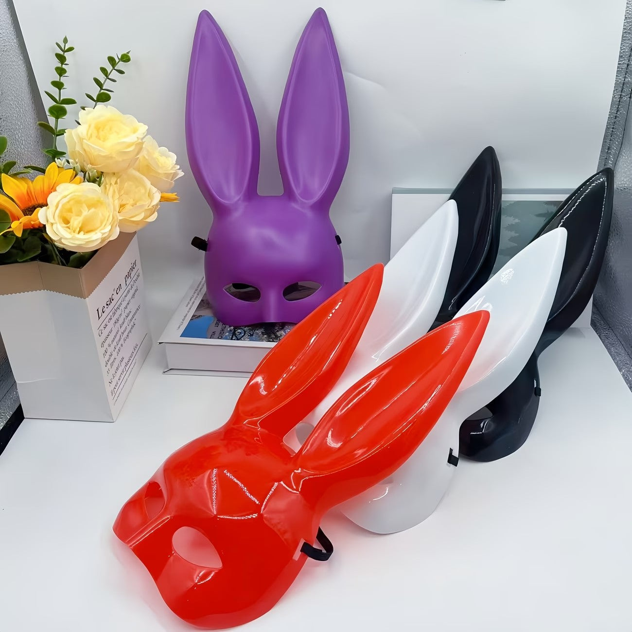 Unisex Rabbit Animal Half Face Cosplay Party Mask, Perfect for Birthdays & Gatherings, Suitable for Men & Women