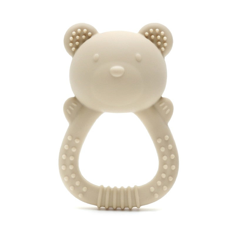 Mordedor de urso 2025 chocalho de leão para bebê com sino de girassol mordedor de silicone brinquedo de 0 a 1 ano brinquedo musical para bebê mordedor para bebê