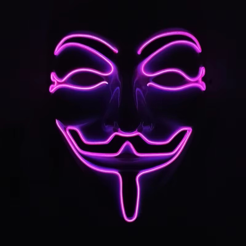 Halloween LED Vendetta Mask Night Club Carnival Party Festival Decoration Cosplay Vendetta Guy Fawkes Mascara Glowing V Mask