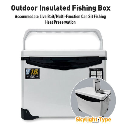 Caixa Térmica de Pesca de 10L 18L 22L 32L 48L Caixa de Ferramentas de Pesca Tanque Externo Estojo para Ferramentas de Pesca Armazenamento de Peixes Pesca Marítima com Saídas de Ar Portáteis