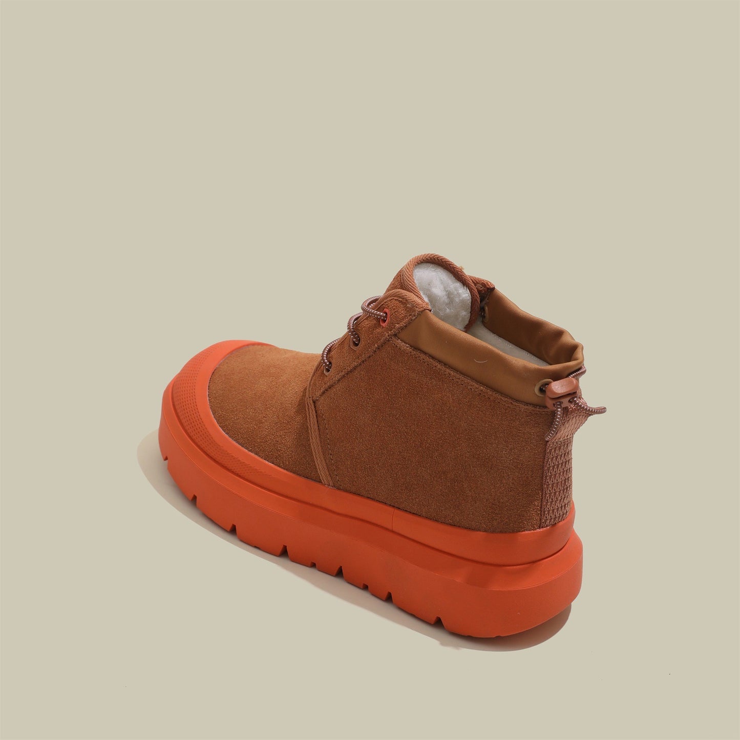 Fujin 4cm New Synthetic Suede Genuine Leather Spring Autumn Ankle Booties Chunky Sneakers High Brand Big Size Plush Women Shoes