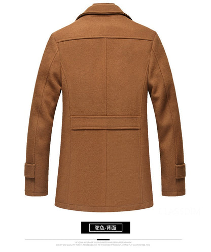 Men Winter Trench Coats Cashmere Wool Blends Man Winter Jackets Overcoats High Quality Male Business Casual Trench Coats 5XL