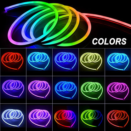 30M/20M Mexllex RGB Neon Light Strip with APP &Remote, Color Change Waterproof Music Sync Mode for Bedroom Room Outdoors Decro