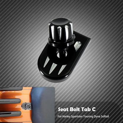 Universal Motorcycle Rear Fender Seat Bolt Screw Nut Tab Kit Mount Knob Cover For Harley Dyna Sportster XL Touring FLHR Softail