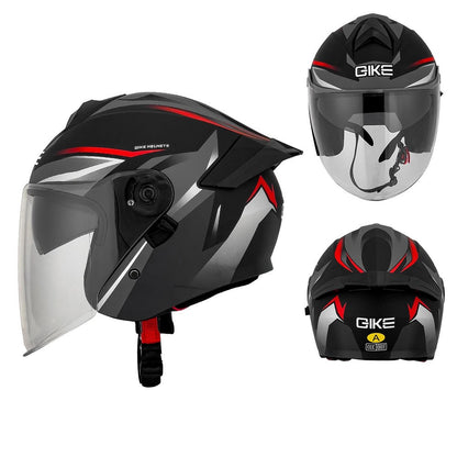 Capacete de Moto Unissex Anti-Embaçante com Lente Dupla e Meio Rosto para Veículos Elétricos Equipamento de Proteção para Homens e Mulheres