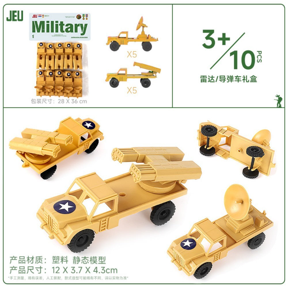 ViiKONDO Bonecos Soldados Exército Brinquedos Modelo Veículo Militar Acessórios Jogo de Guerra Tanque Radar Lançador de Mísseis Artilharia Caça Quartel Ponte