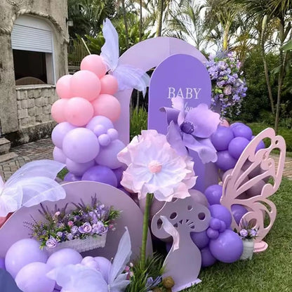 42pcs Pink and Purple Party Balloons Metallic Rose Red Purple Latex Balloons for Girls Birthday Wedding Party Decorations
