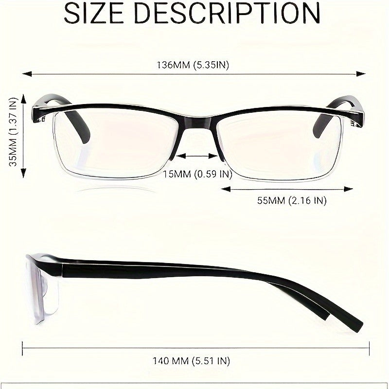 4pcs Fashion Reading Glasses Classic Design with PC Material Unisex Fit Comfortable Reading Experience for Adult +1.0 To +4.0